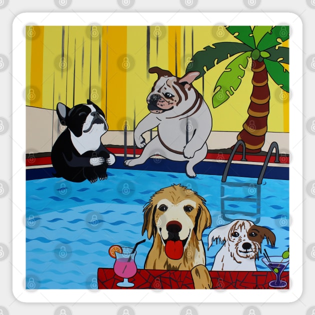 playing in the pool with friends Sticker by Griffioen